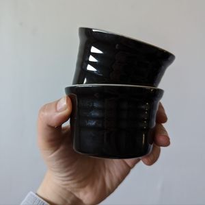 Le Creuset 7 oz Stackable Ramekin Cassis Black Premium Stoneware Set of Two